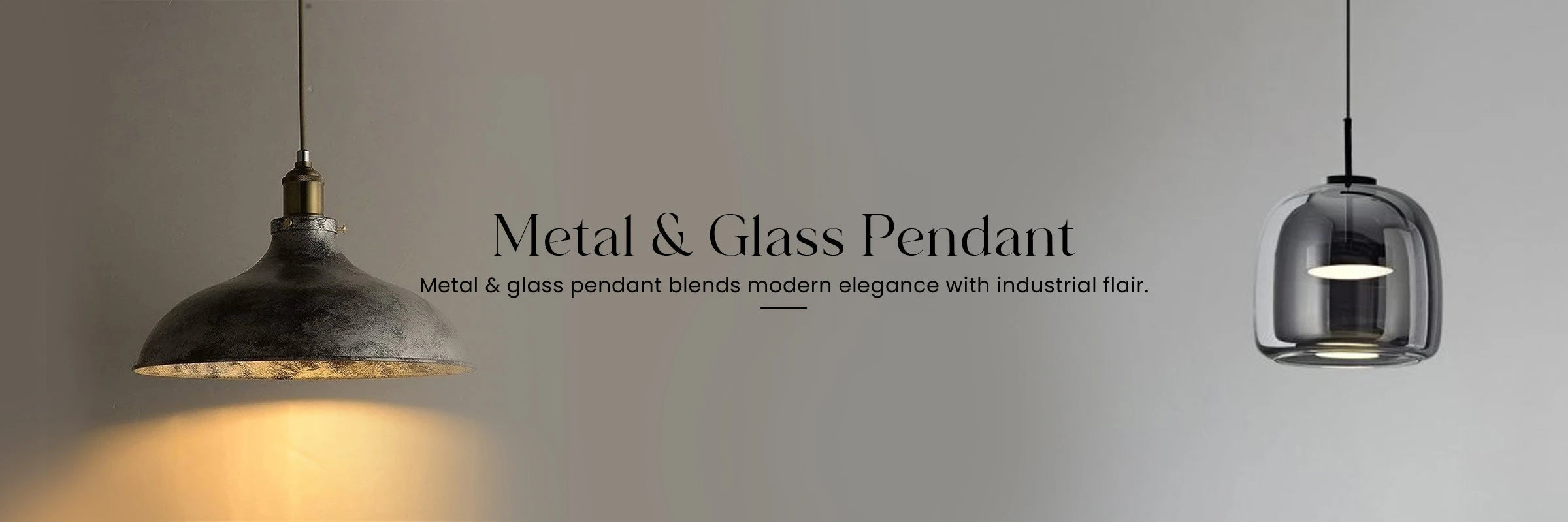 Metal & Glass Pendant Light - Ankur Lighting
