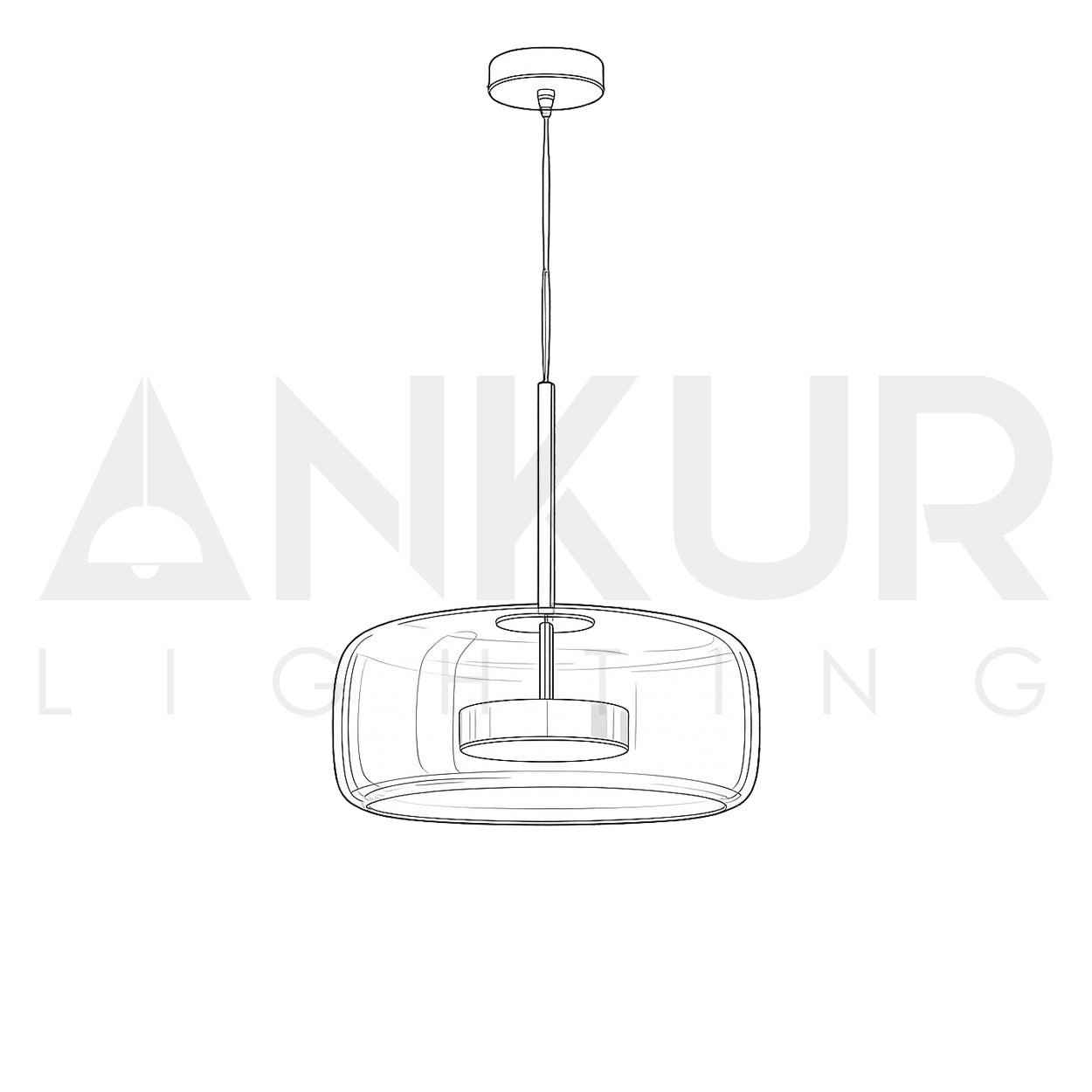 ANKUR ECLIPSE DOME MODERN GLASS WITH METAL LED PENDANT LIGHT