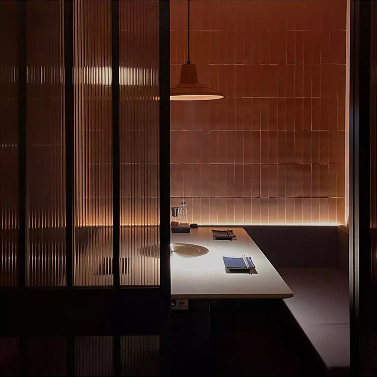 ANKUR HELIOS REDDISH BROWN MICROCEMENT LAMPSHADE CONCRETE PENDANT LIGHT