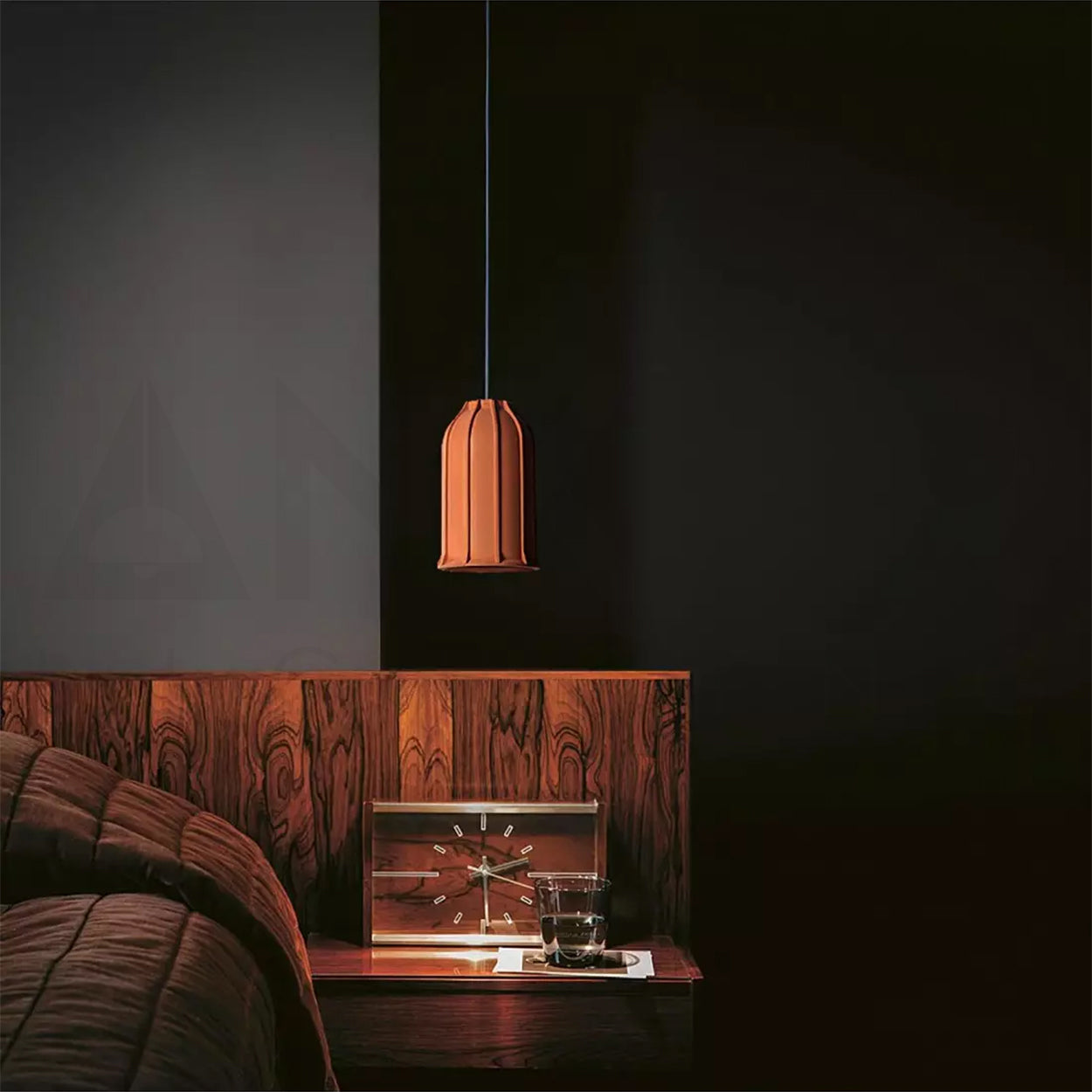 ANKUR HELIOS REDDISH BROWN MICROCEMENT LAMPSHADE CONCRETE PENDANT LIGHT