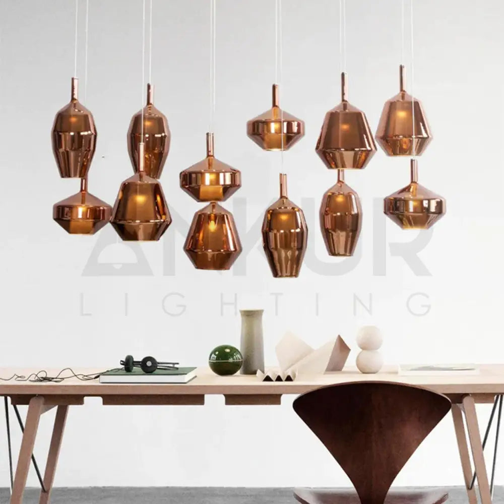 12 GLASS PENTA MoM GLASS RECTANGULAR CHANDELIER - Ankur Lighting