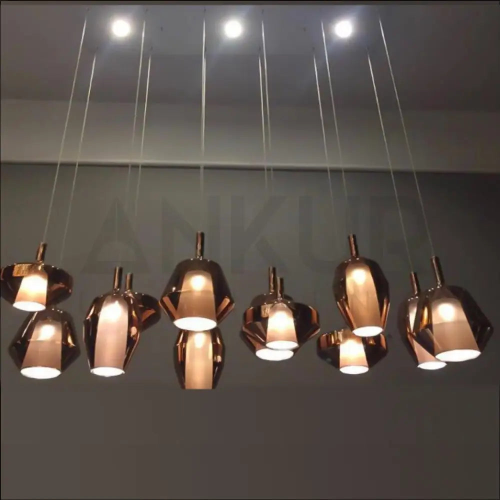 12 GLASS PENTA MoM GLASS RECTANGULAR CHANDELIER - Ankur Lighting