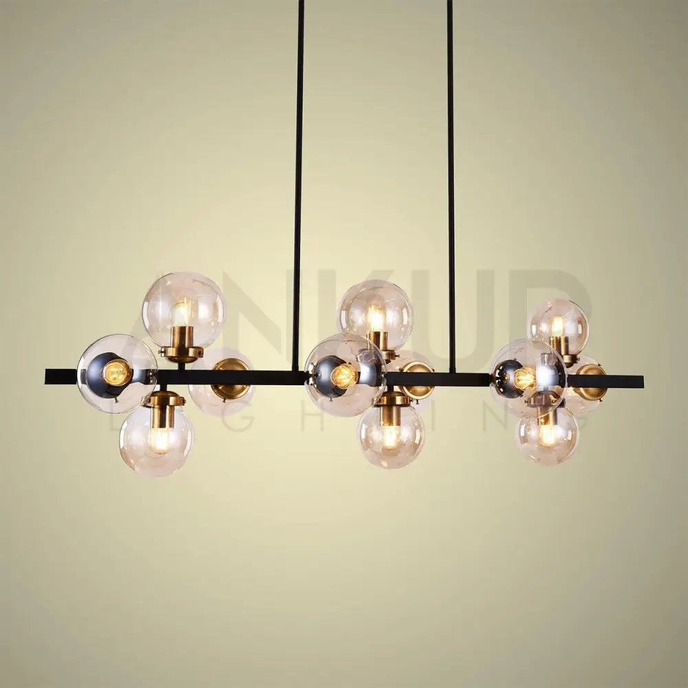 12 LIGHT LINEAR GLOBE CHANDELIER - Ankur Lighting