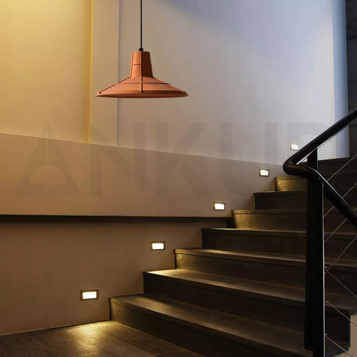 ANKUR HELIOS REDDISH BROWN MICROCEMENT LAMPSHADE CONCRETE PENDANT LIGHT