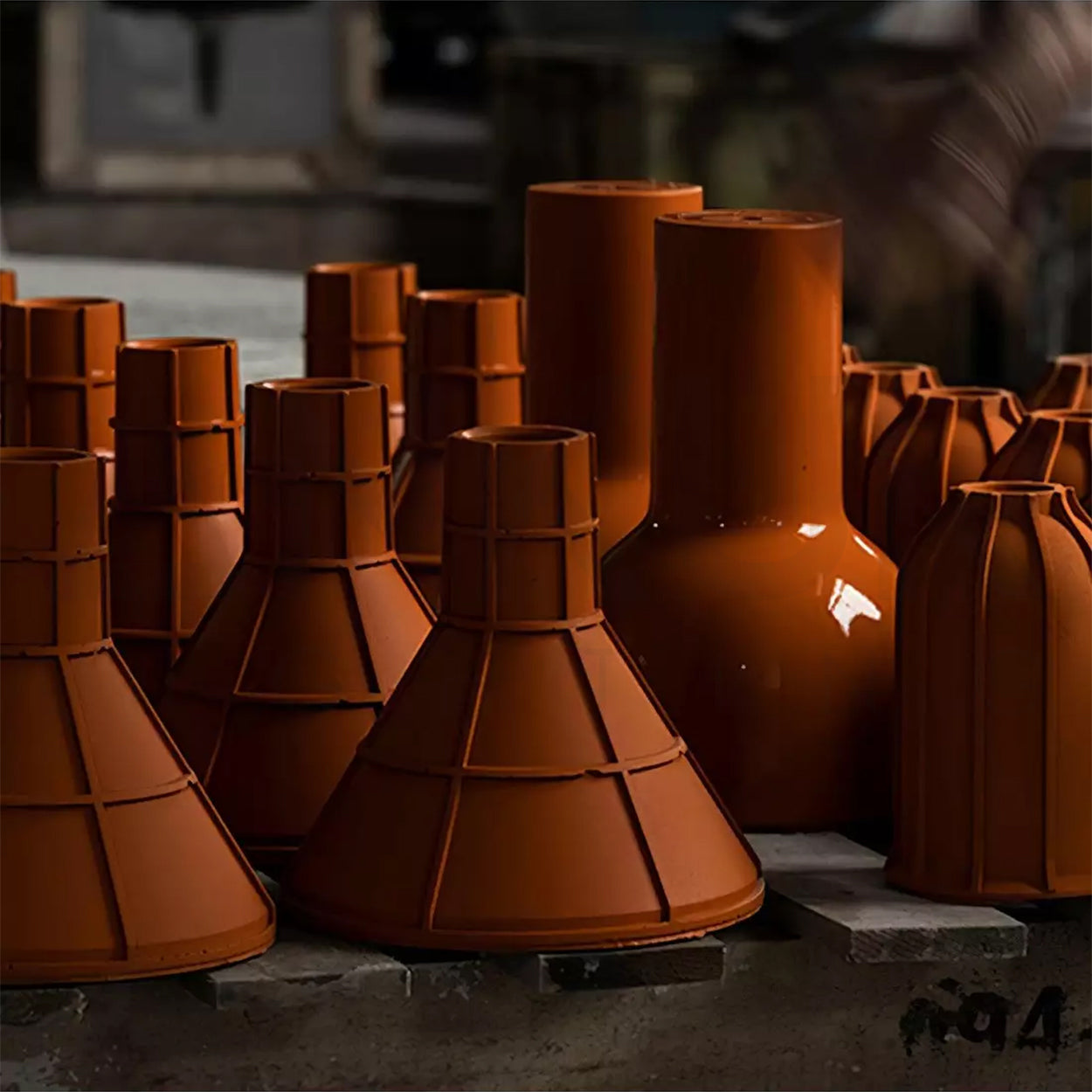 ANKUR HELIOS REDDISH BROWN MICROCEMENT LAMPSHADE CONCRETE PENDANT LIGHT