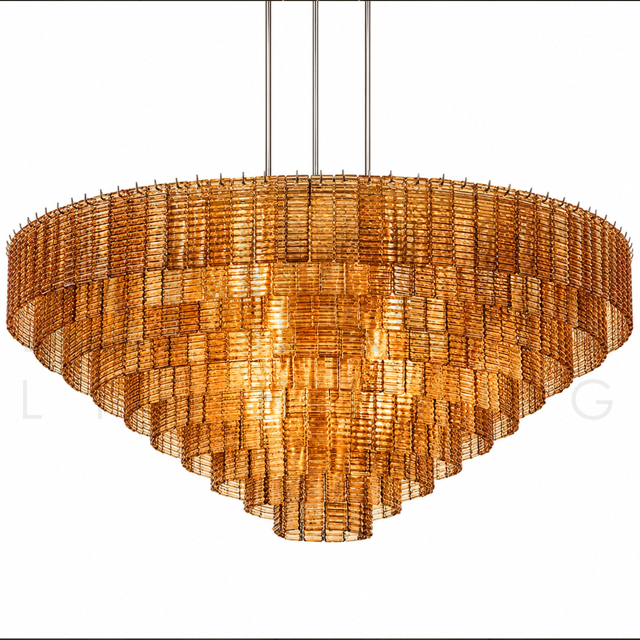 ANKUR WISTERIA STAINLESS STEEL HAIRLINE MODERN LUXURY ROUND CHANDELIER