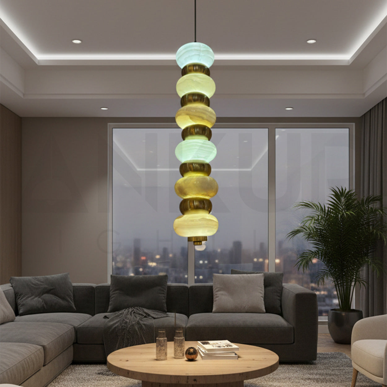 ANKUR CAELUS LUXUXY ONYX MARBLE HANGING LIGHT