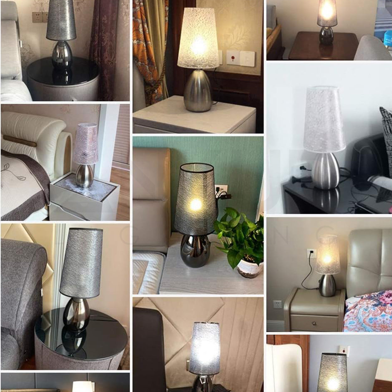 ANKUR NOIR GLOSSY FINISH METAL BEDSIDE TABLE LAMP