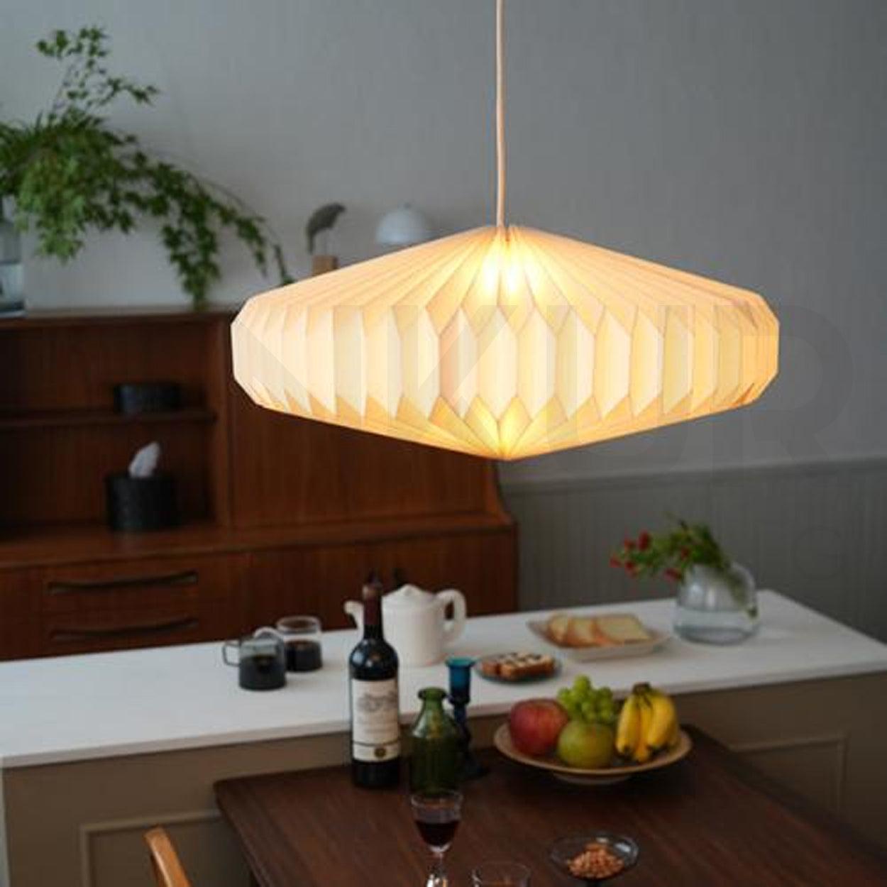 ANKUR COMET ORIGAMI PENDANT LIGHT- PAPER HANDPLEATING HANGING LIGHT