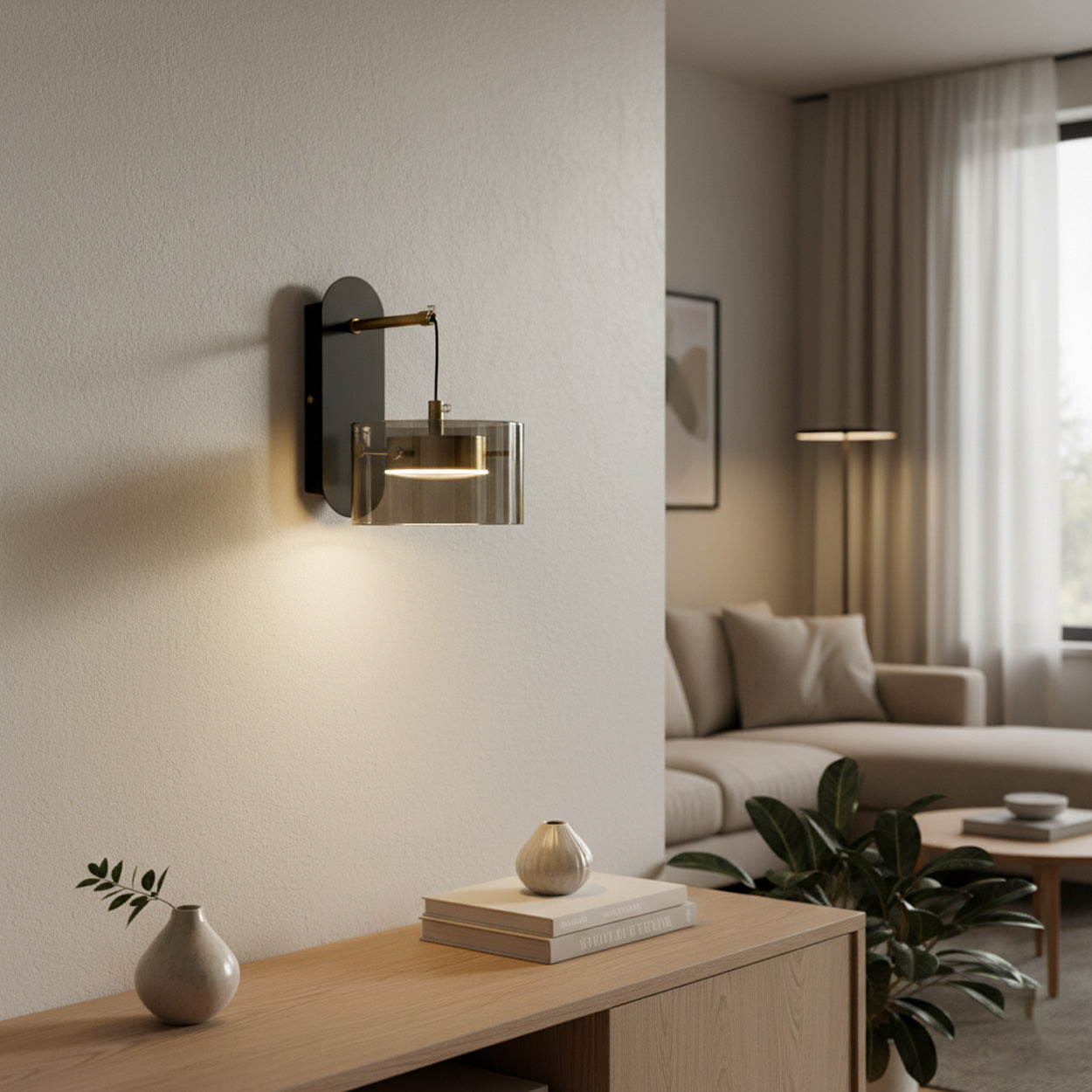 ANKUR ECLIPTA MODERN METAL AND GLASS LED WALL LAMPS