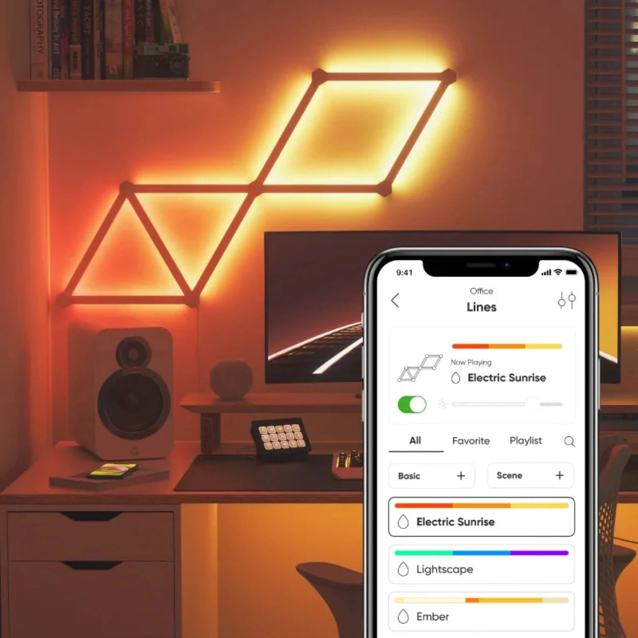 NANOLEAF LINES 60 DEGREES (STARTER KIT) FOR GAMING ROOM AND HOME AUTOMATION