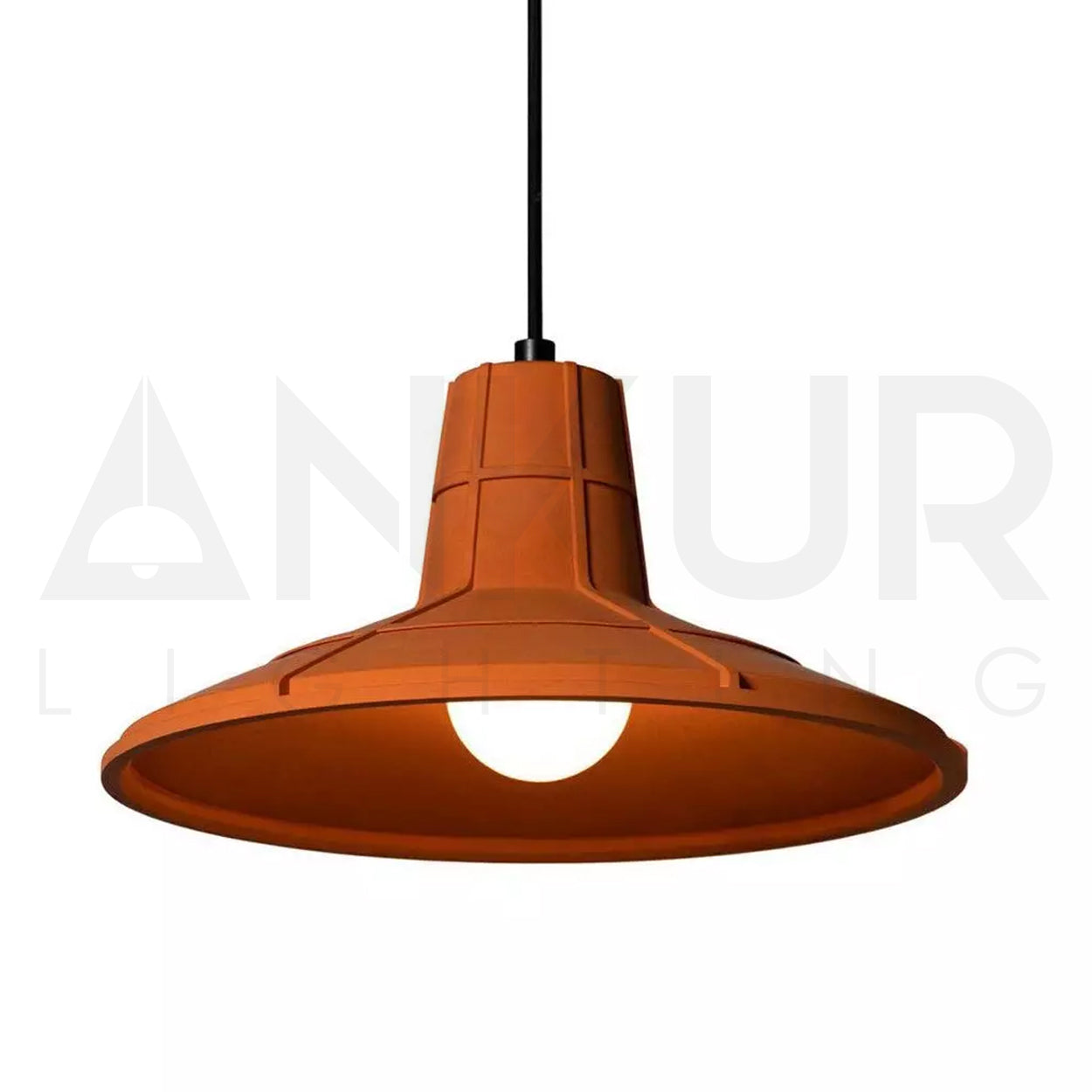 ANKUR HELIOS REDDISH BROWN MICROCEMENT LAMPSHADE CONCRETE PENDANT LIGHT