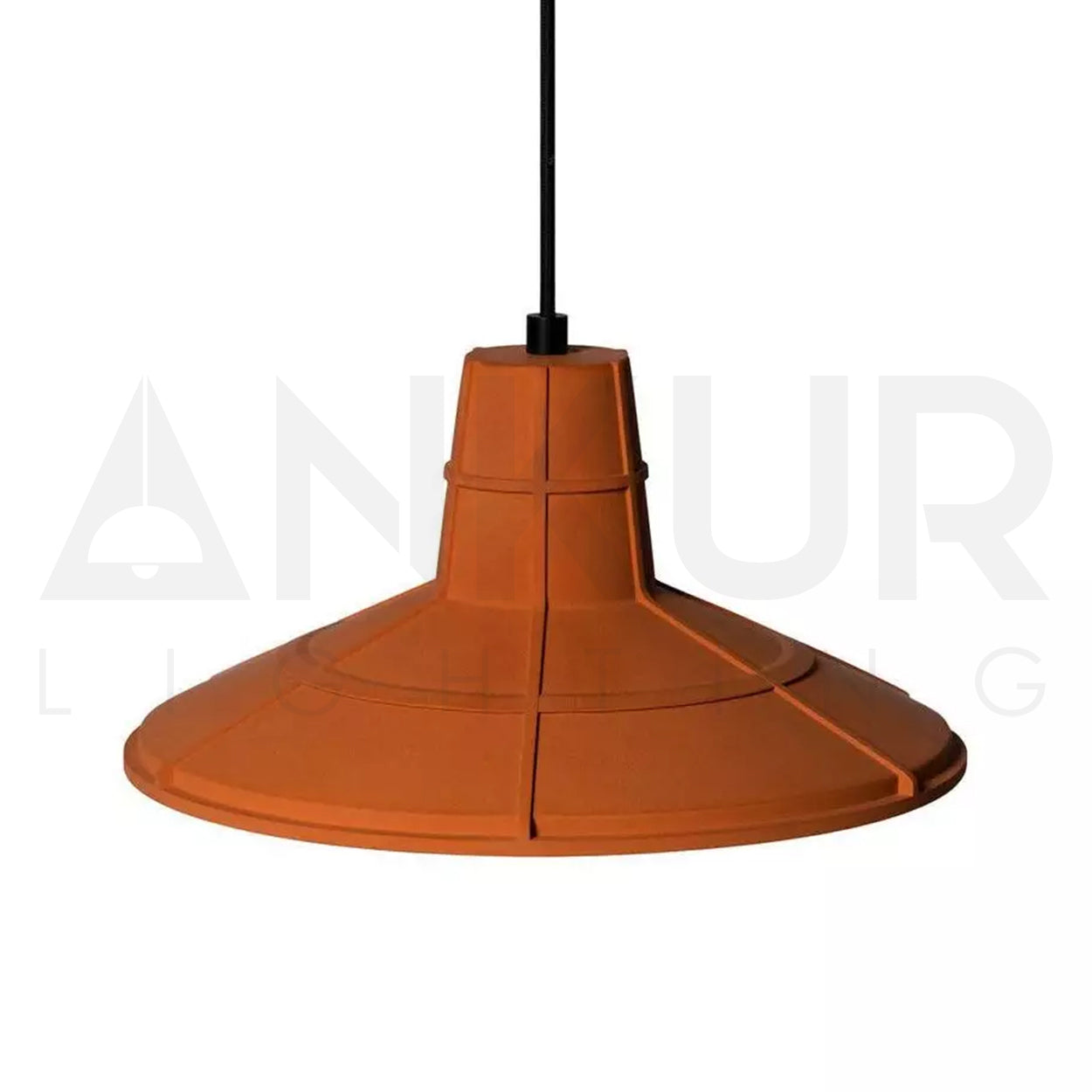 ANKUR HELIOS REDDISH BROWN MICROCEMENT LAMPSHADE CONCRETE PENDANT LIGHT