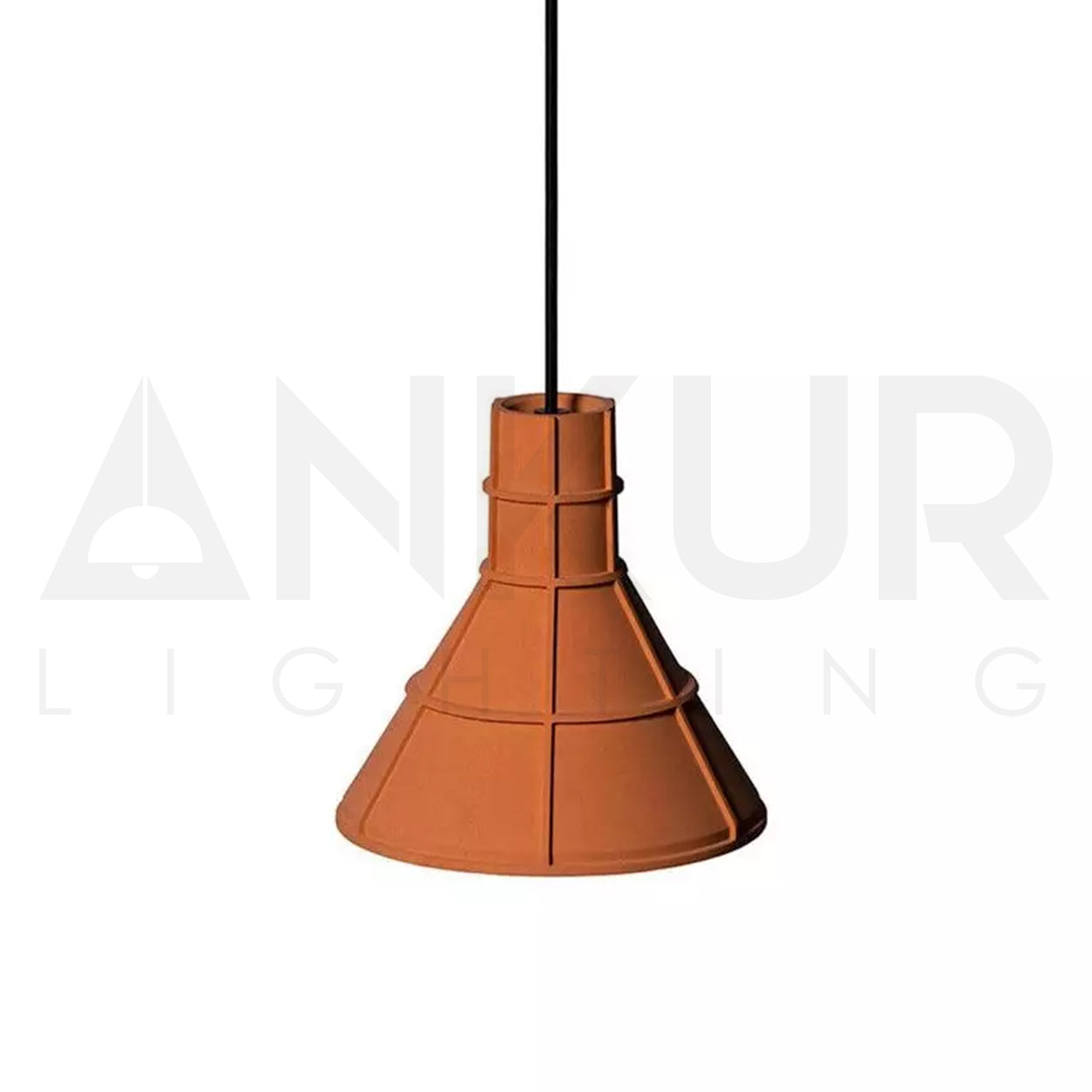 ANKUR HELIOS REDDISH BROWN MICROCEMENT LAMPSHADE CONCRETE PENDANT LIGHT
