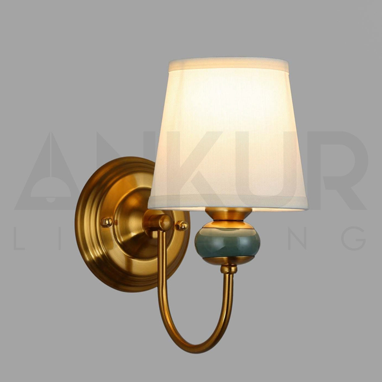 ANKUR LUMAFLARE BLOSSOM FABRIC SHADE WALL LIGHT