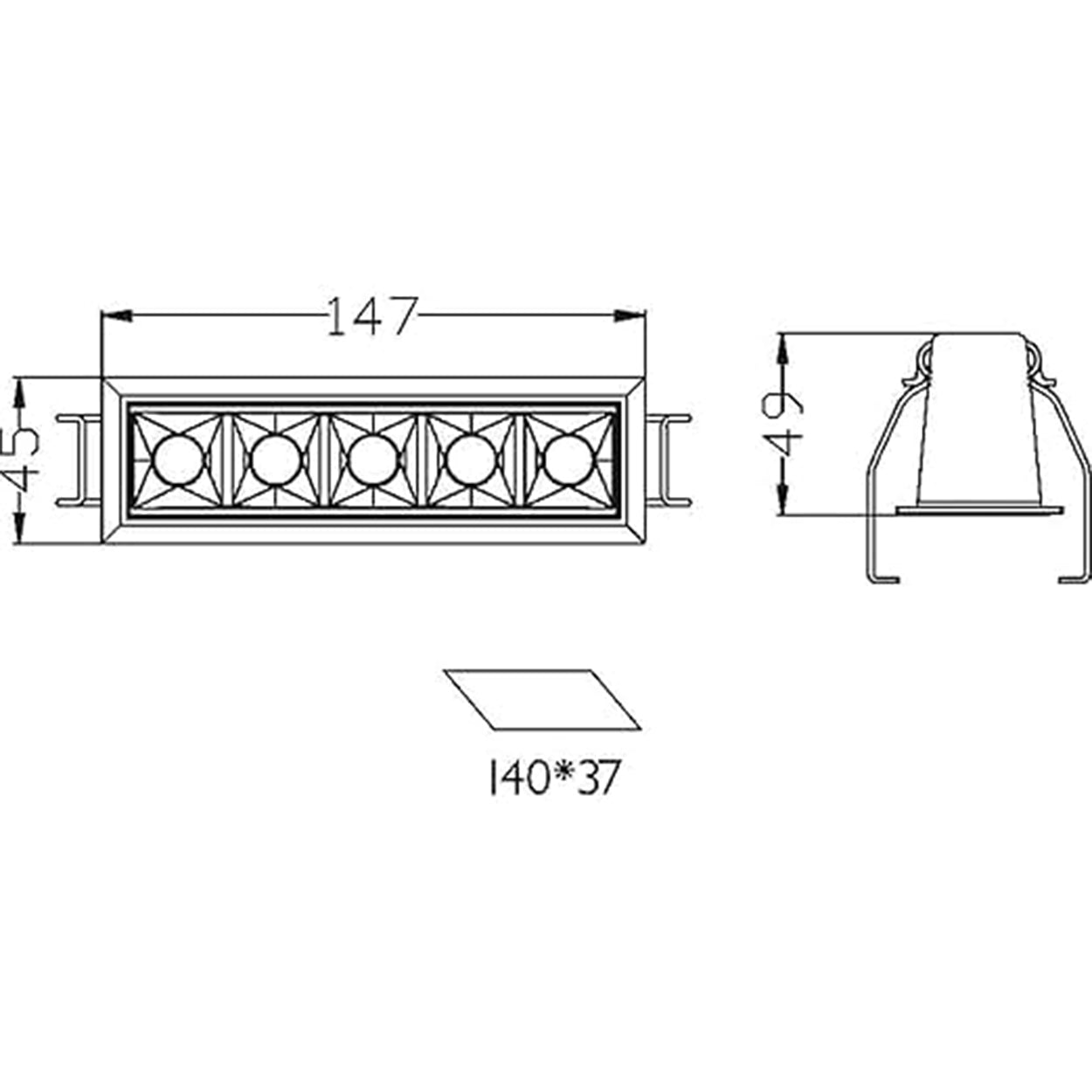 ANKUR LASERBLADE PINSPOT ANTI GLARE LINEAR RECESSED LED LIGHT