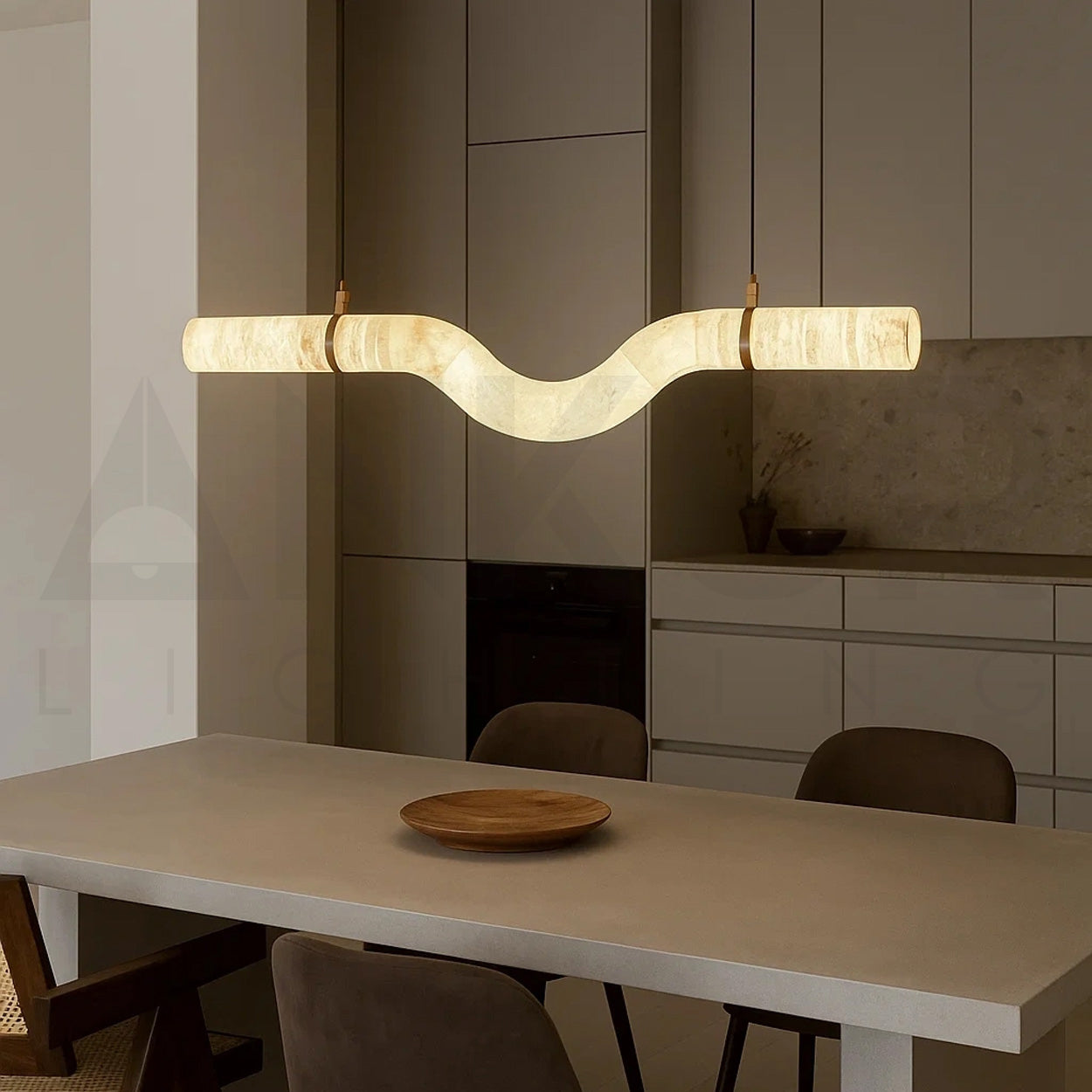 ANKUR VITTORIO MODERN MINIMILIST DESIN METAL AND ALABASTER BASED DESIGNER HANGING LIGHT