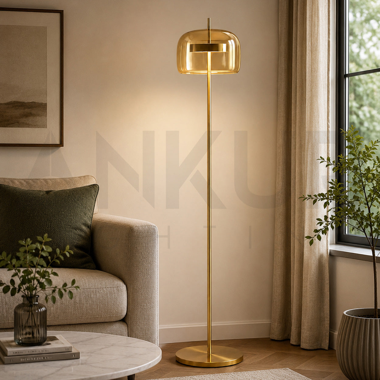 ANKUR JUBE CONTEMPORARY GLASS LED FLOOR LAMP