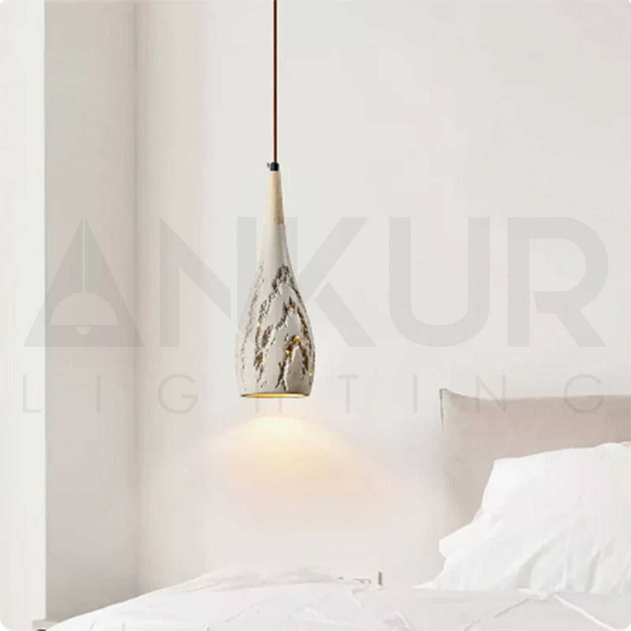 ANKUR CUBIST NORDIC MICRO CEMENT PENDANT LIGHT DECOR DROP LIGHTING FIXTURE SOLID WOOD LAMP HANGING LIGHT