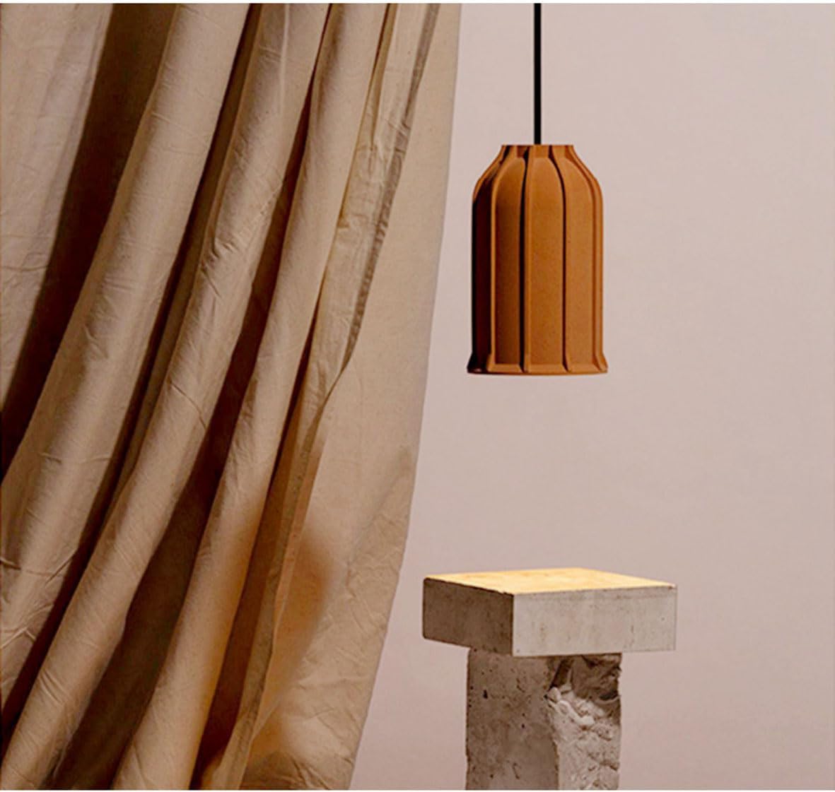 ANKUR HELIOS REDDISH BROWN MICROCEMENT LAMPSHADE CONCRETE PENDANT LIGHT