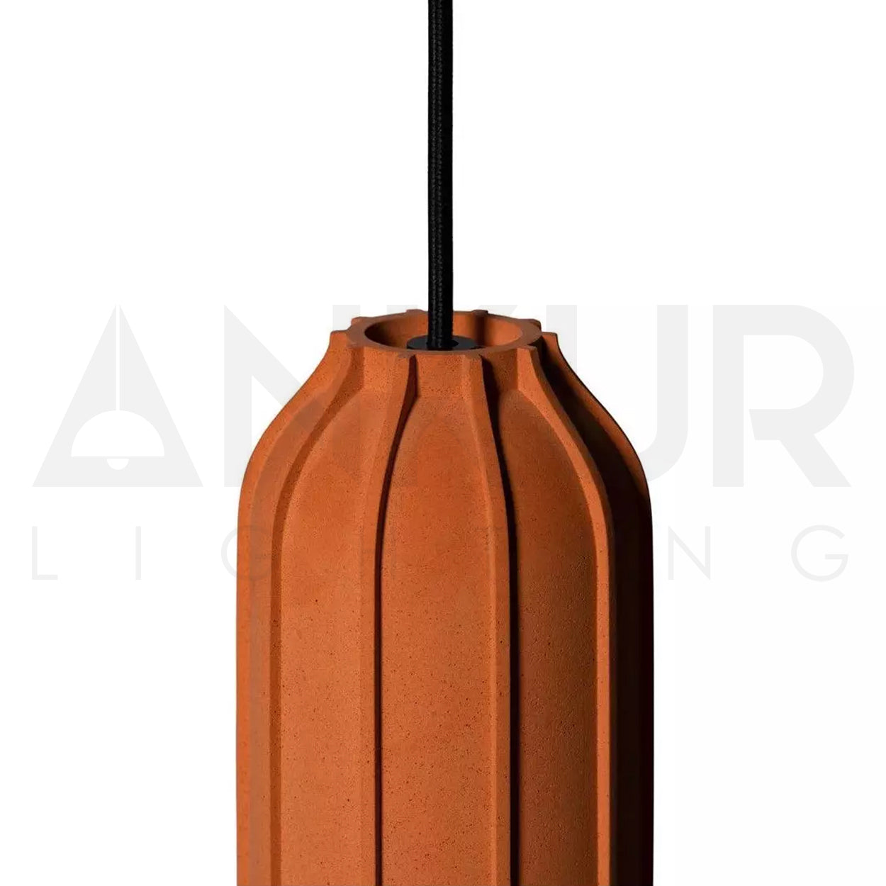 ANKUR HELIOS REDDISH BROWN MICROCEMENT LAMPSHADE CONCRETE PENDANT LIGHT