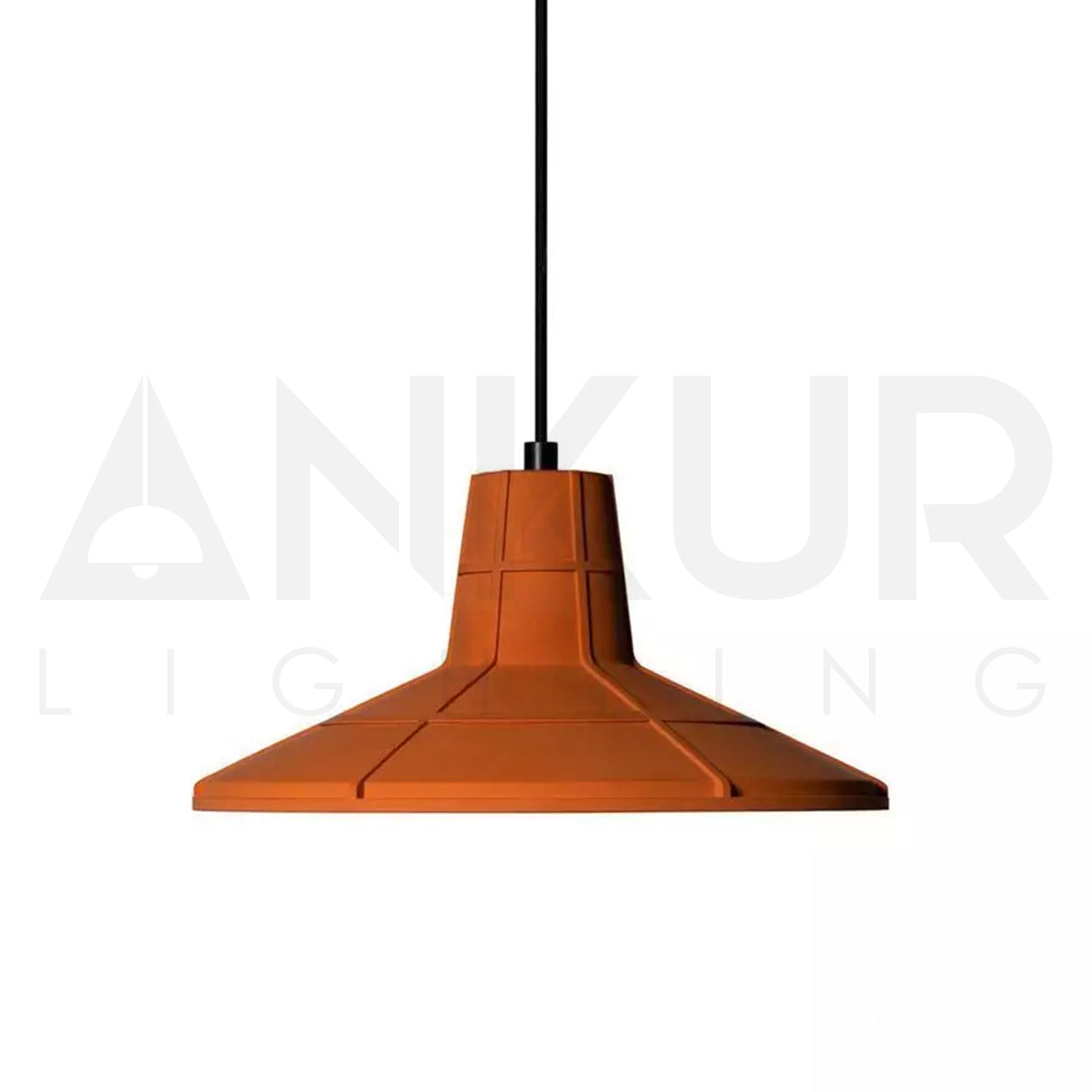ANKUR HELIOS REDDISH BROWN MICROCEMENT LAMPSHADE CONCRETE PENDANT LIGHT