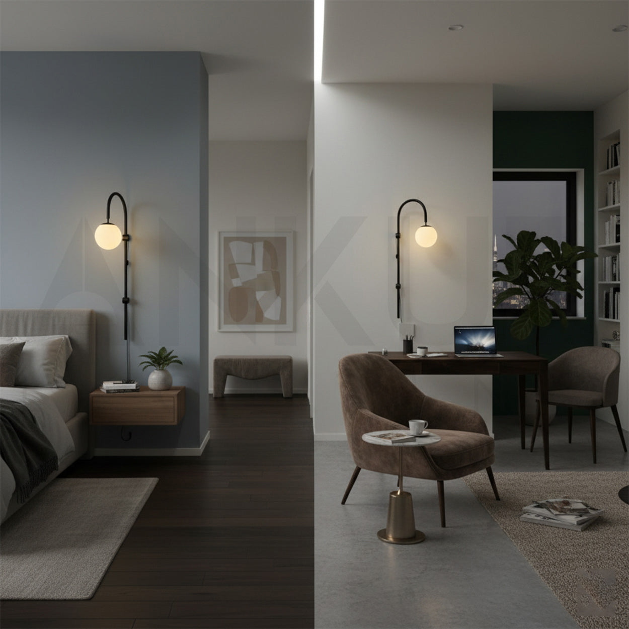 ANKUR OCTAVIAN MILKY GLOBE WALL LIGHT FOR RESTAURANT LIGHTING