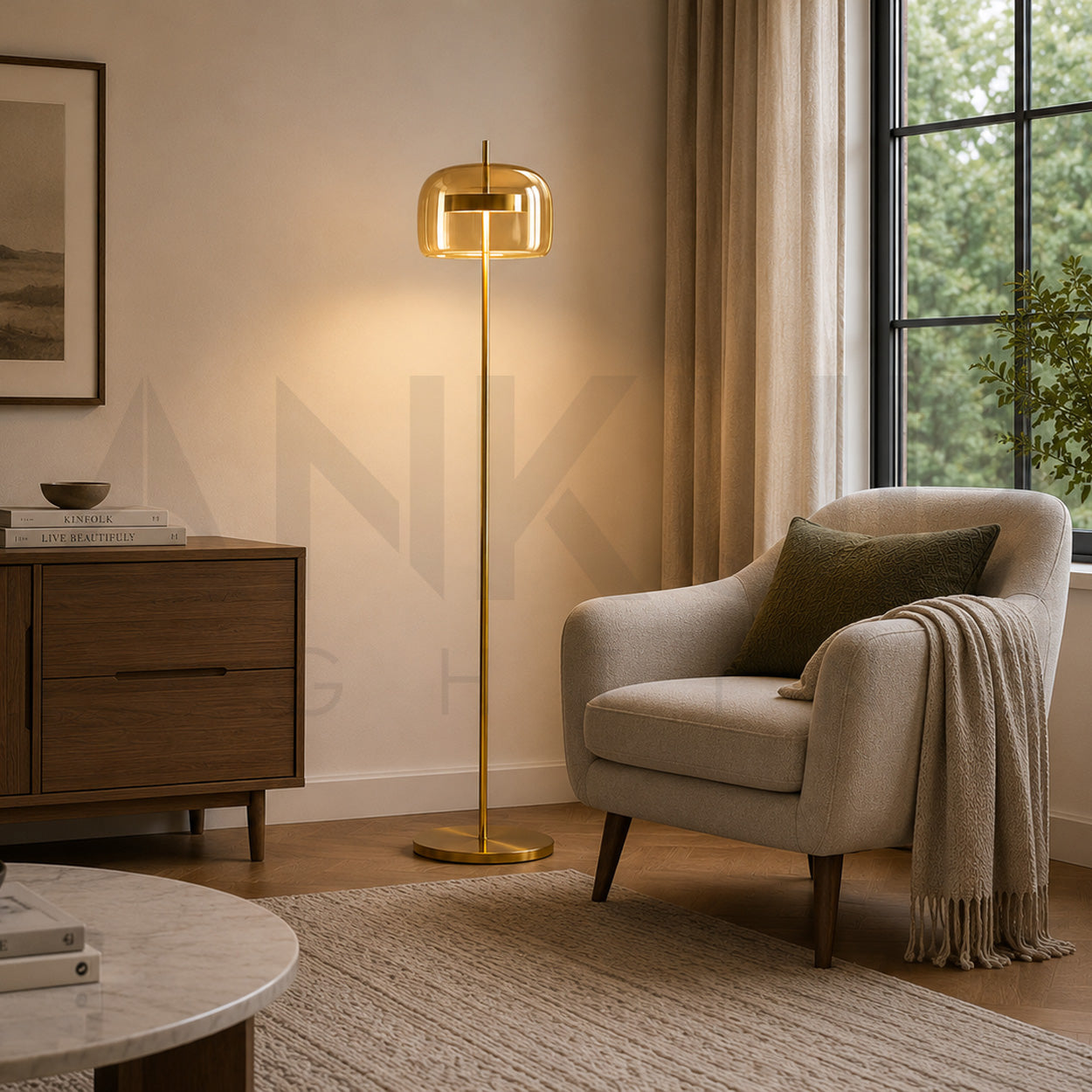 ANKUR JUBE CONTEMPORARY GLASS LED FLOOR LAMP