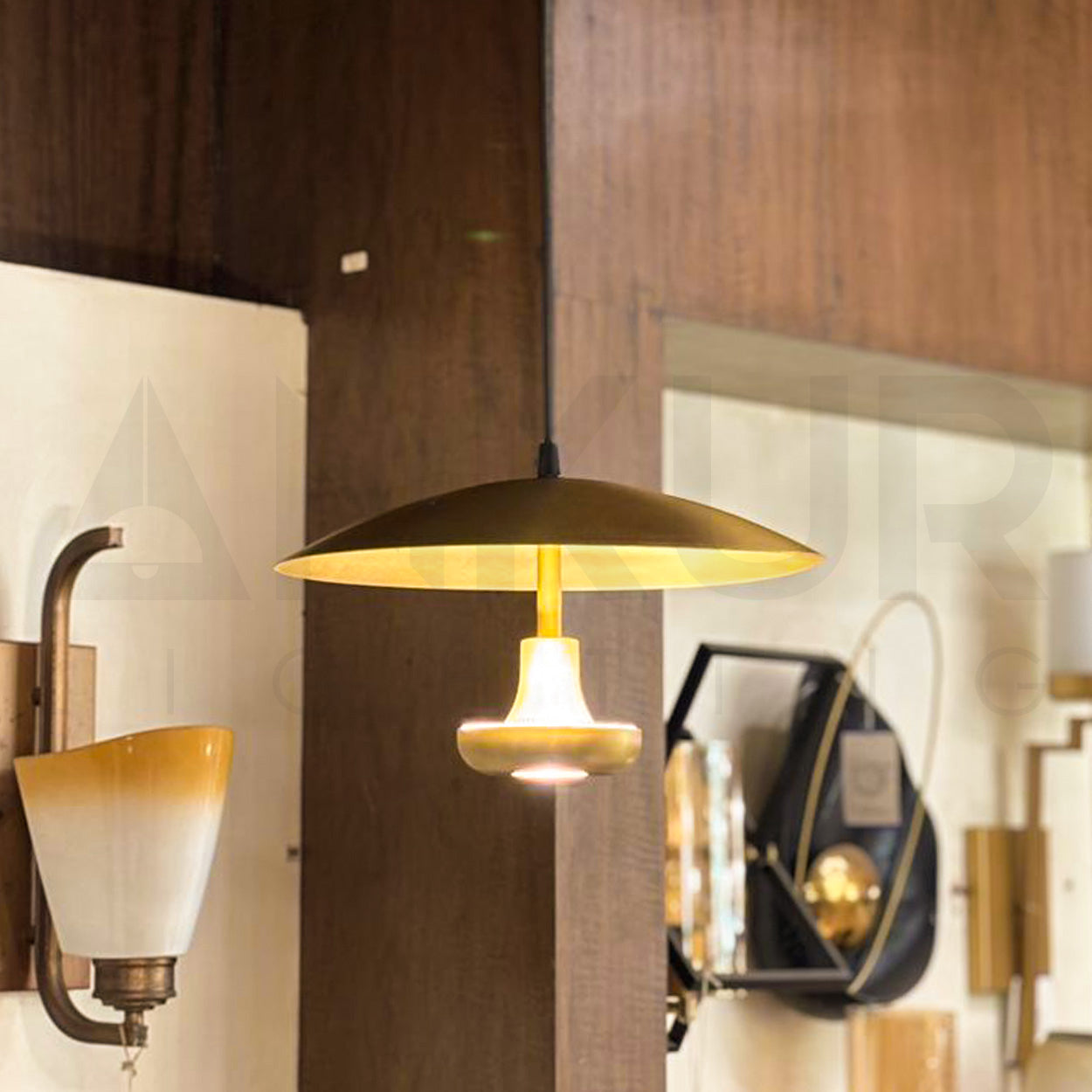 ANKUR VALINOR GOLD METAL FINISH MODERN DESIGN HANGING LIGHT