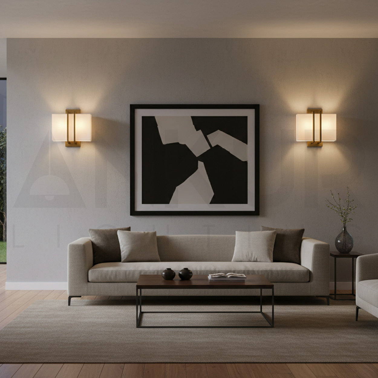 ANKUR SCUDO METAL AND FABRIC SHADE MODERN WALL LIGHT