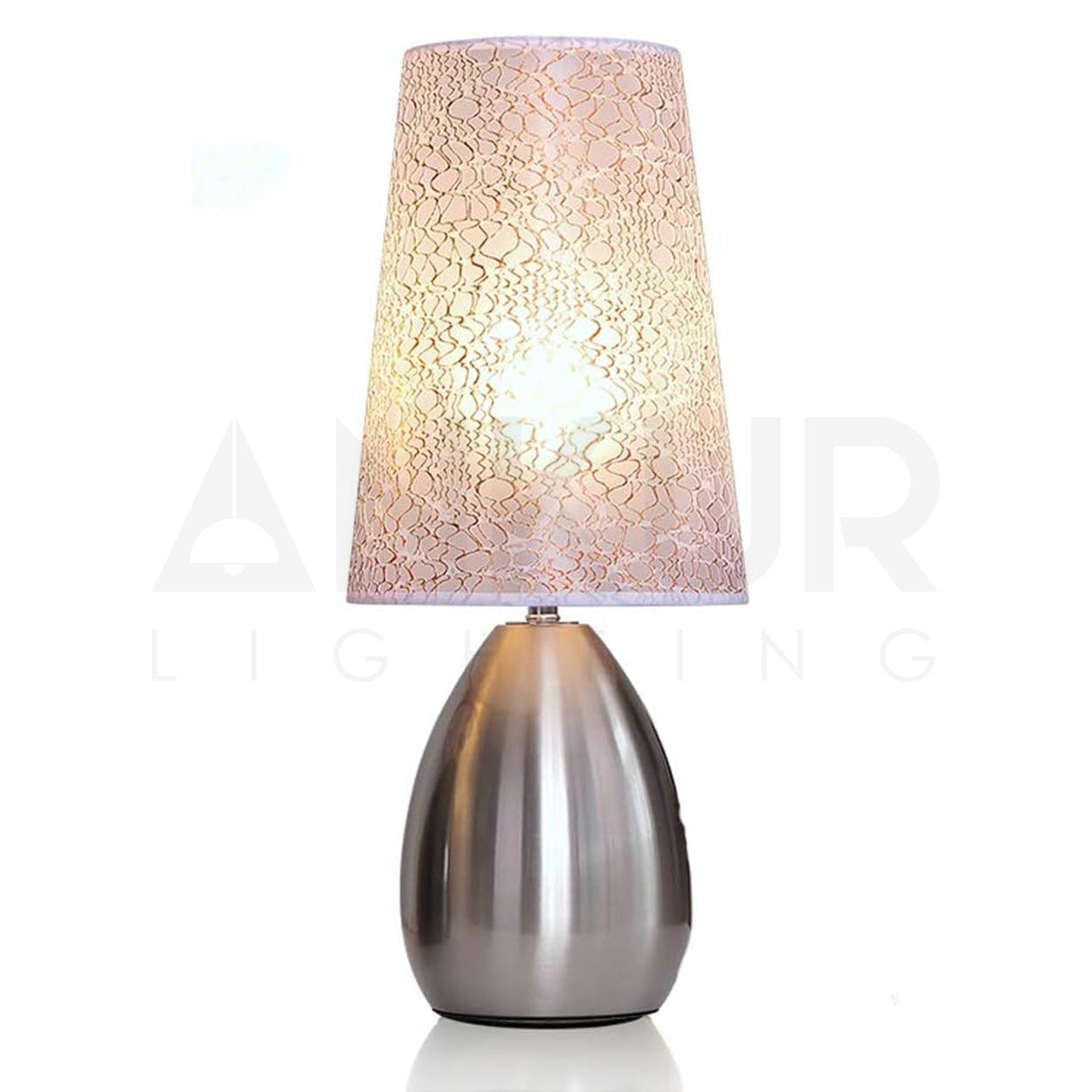 ANKUR NOIR GLOSSY FINISH METAL BEDSIDE TABLE LAMP