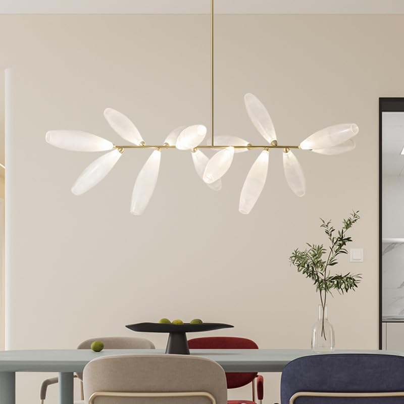 ANKUR AURELIUS MODERN LEAF DESIGN METAL AND GLASS BASED CHANDELIER