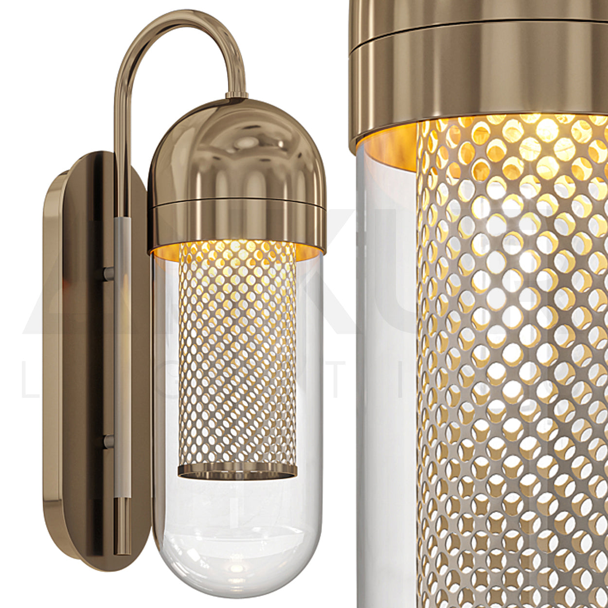 ANKUR DENVER BRASS FINISH WALL LIGHT FOR LIVING ROOMS AND HOME LIGHTING