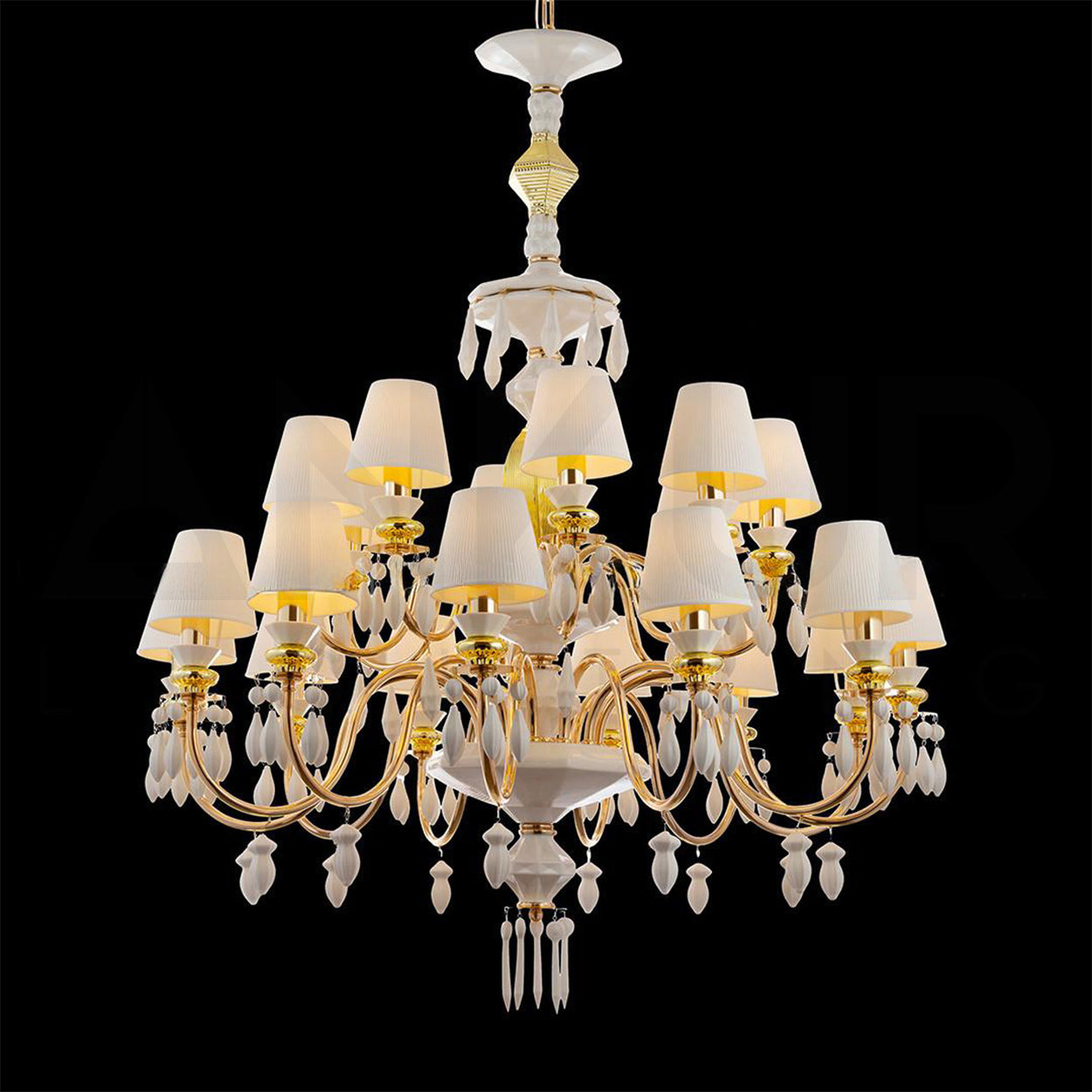 ANKUR BELLE ODRA MODERN DESIGNER LUXURY CERAMIC DOUBLE HEIGHT CLASSIC CHANDELIER FOR HOME LIGHTING