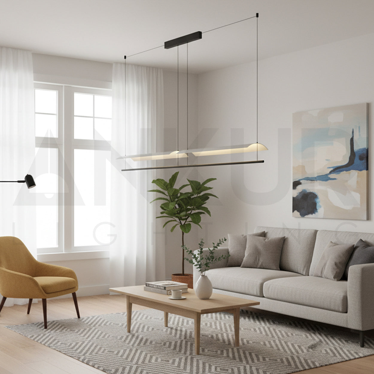 ANKUR GALLEGGI MATT WHITE FINISH HANGING LIGHT