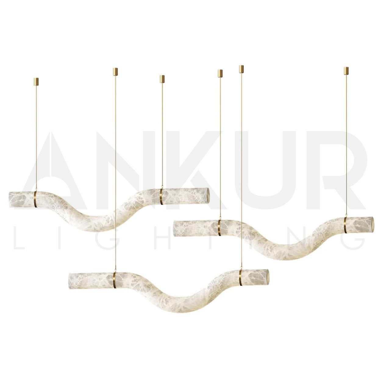 ANKUR VITTORIO MODERN MINIMILIST DESIN METAL AND ALABASTER BASED DESIGNER HANGING LIGHT