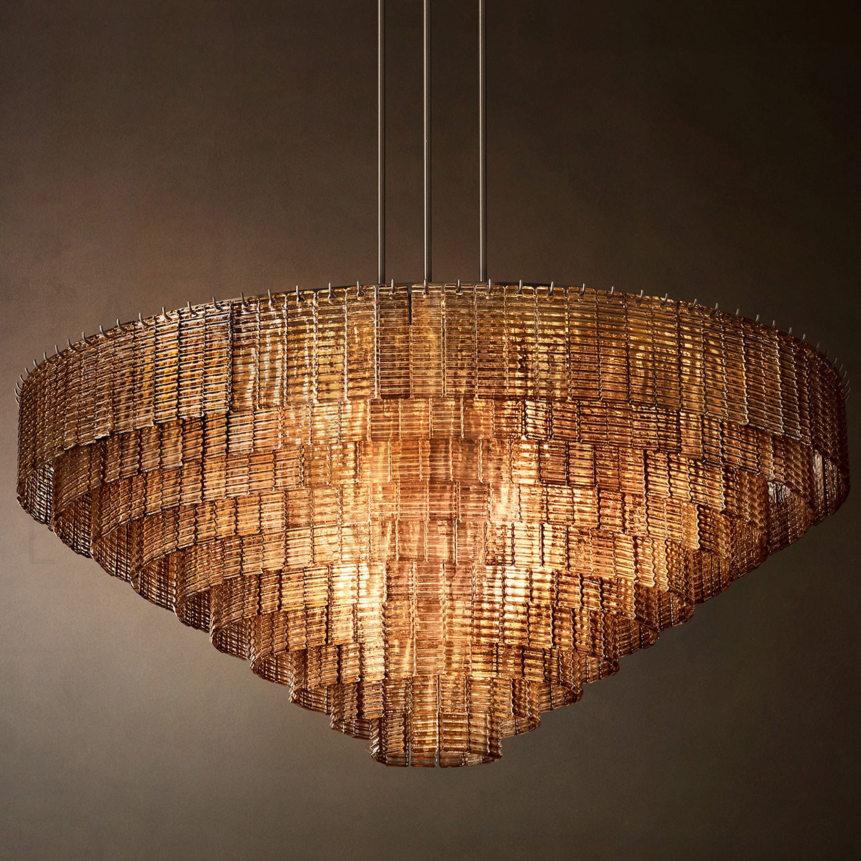 ANKUR WISTERIA STAINLESS STEEL HAIRLINE GOLDEN FINISH MODERN LUXURY ROUND CHANDELIER