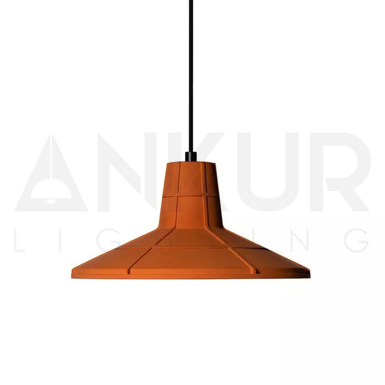 ANKUR HELIOS REDDISH BROWN MICROCEMENT LAMPSHADE CONCRETE PENDANT LIGHT