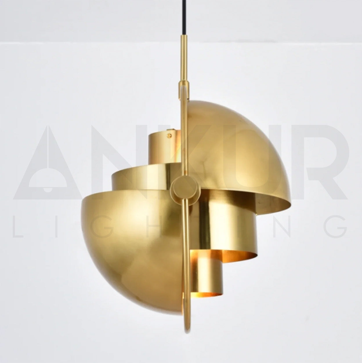 ANKUR FRESCO MODERN DESINGER HANGING LIGHT ANTIQUE BRASS FINISH SEMICIRCULAR PENDANT LIGHT