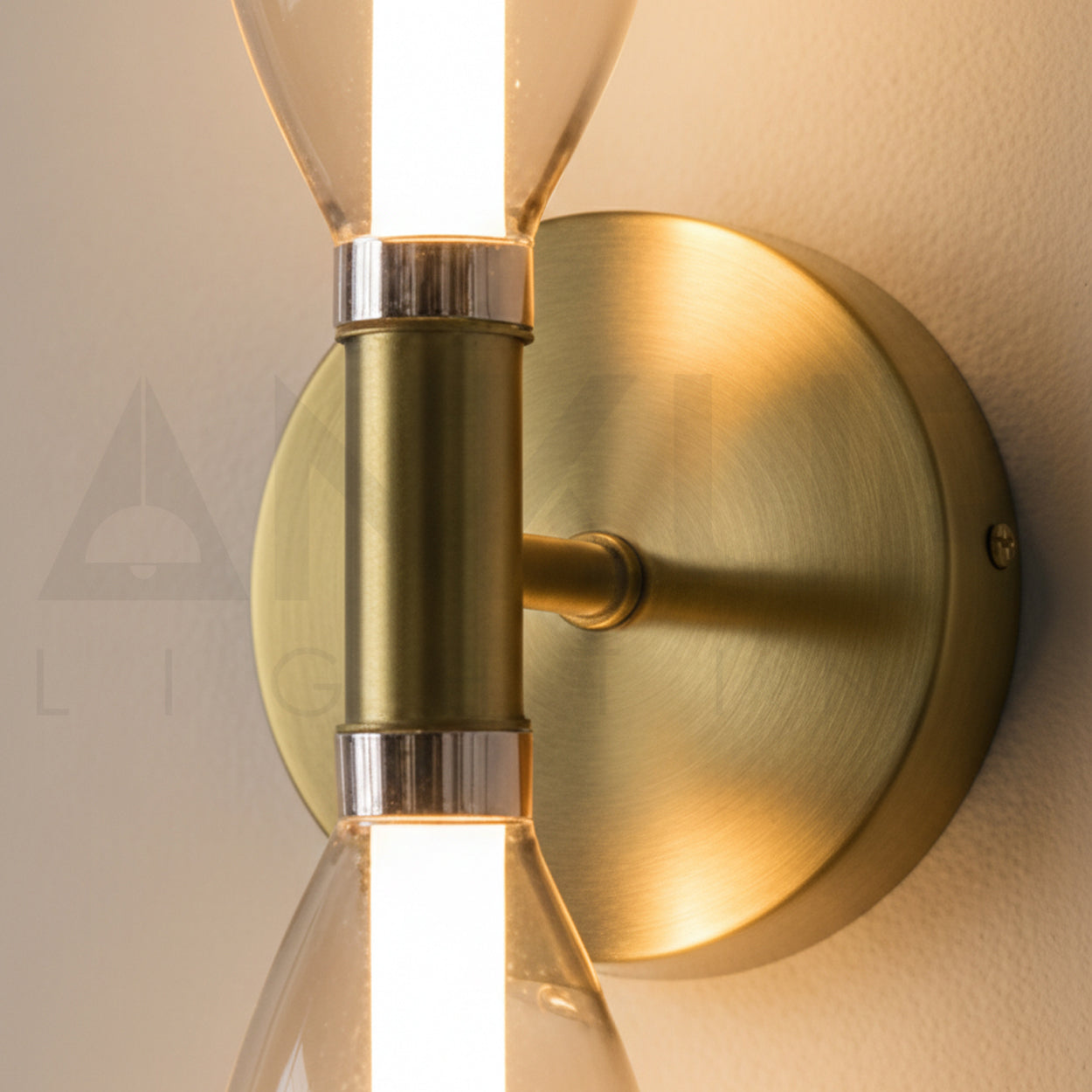 ANKUR CLEMATIS UP AND DOWN OPAL LINE ANTIQUE BRASS AND CONE GLASS UNIQUE DESIGN WALL LAMPS