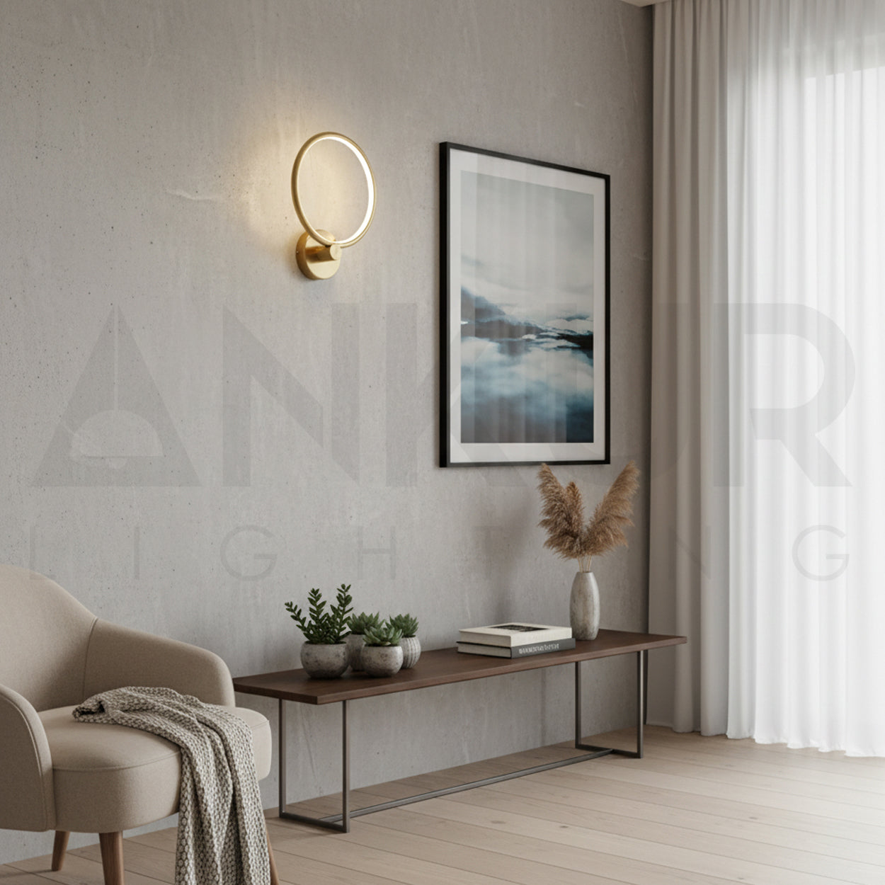 ANKUR LATUS SINGLE HOOP LED WALL LIGHT