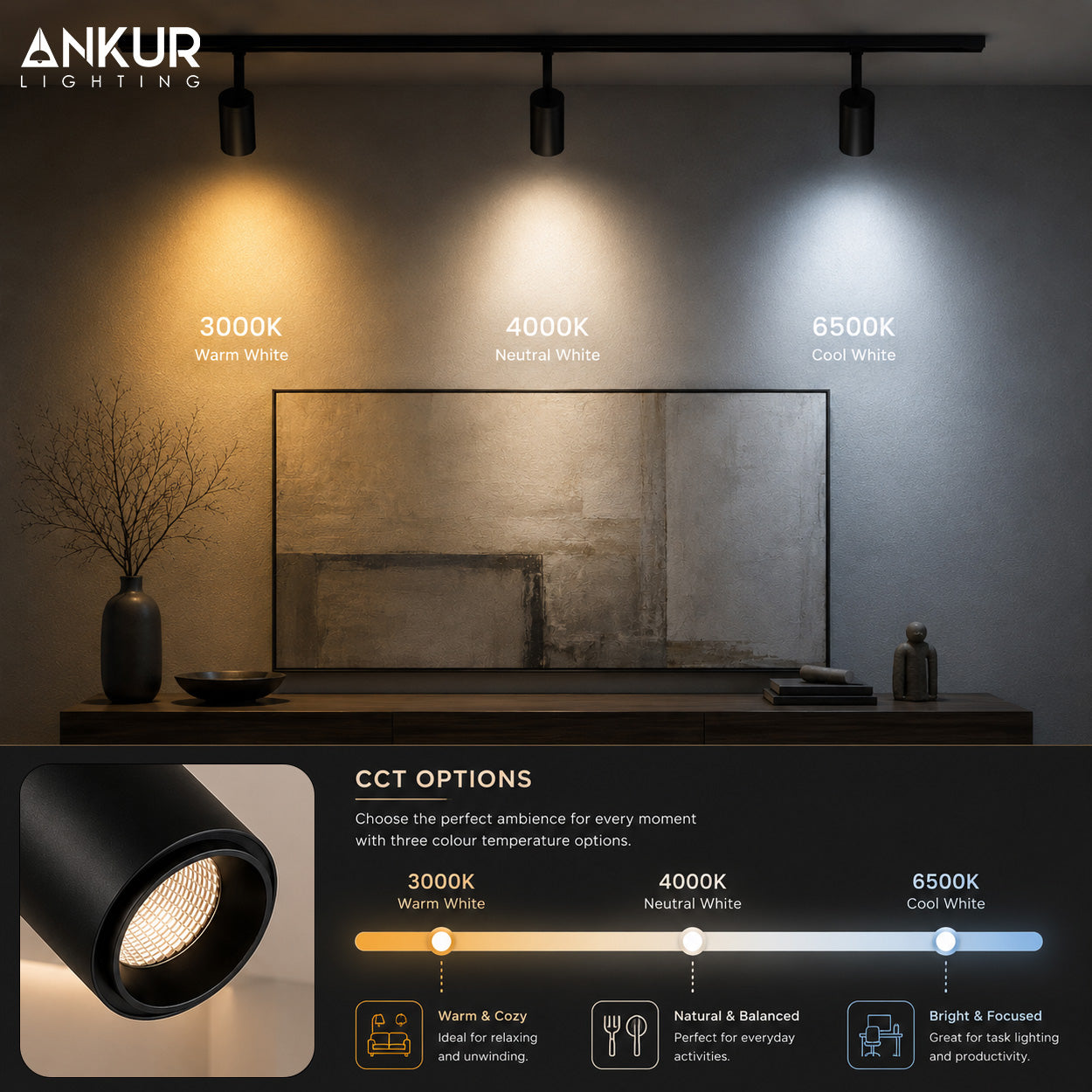 ANKUR 20MM ECO STANDARD MAGNETIC TRACK SPOT LIGHT