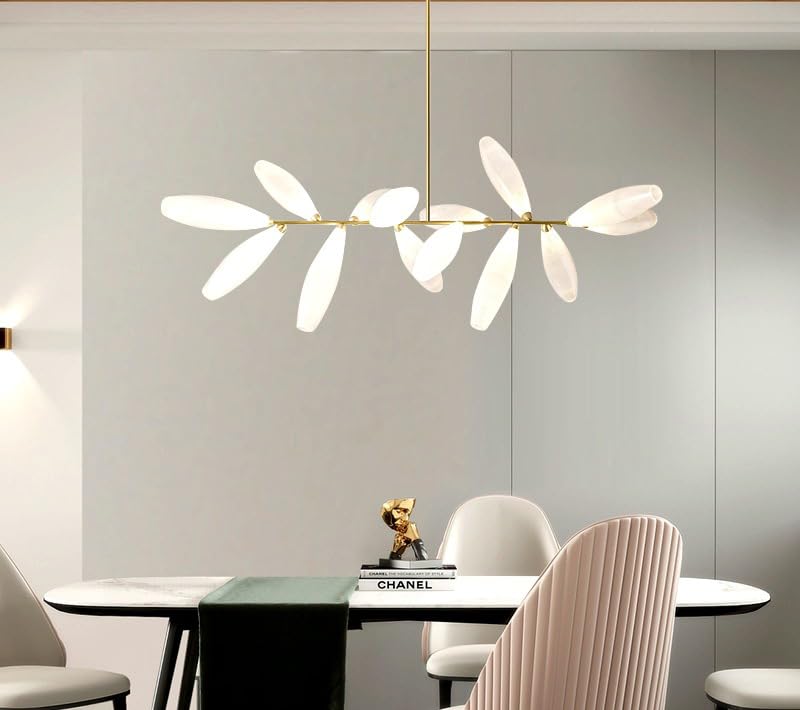ANKUR AURELIUS MODERN LEAF DESIGN METAL AND GLASS BASED CHANDELIER
