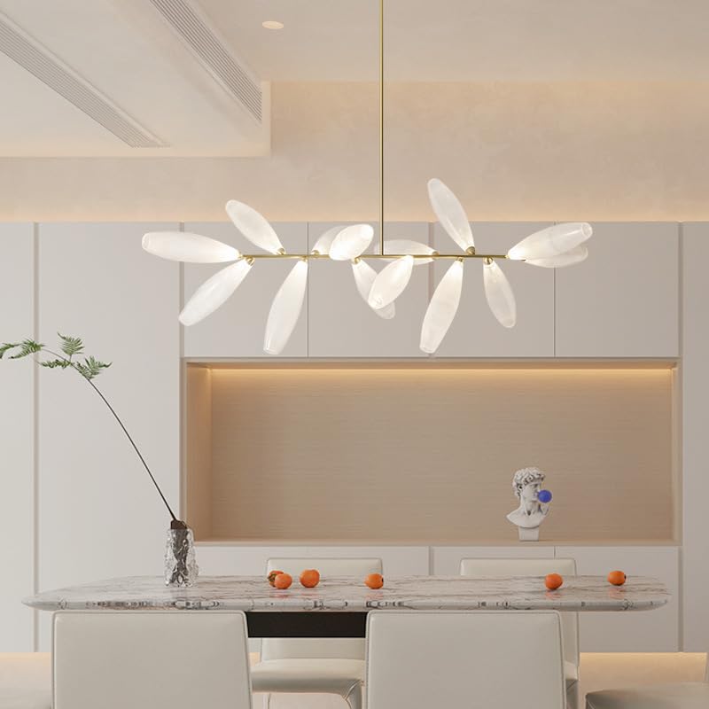 ANKUR AURELIUS MODERN LEAF DESIGN METAL AND GLASS BASED CHANDELIER