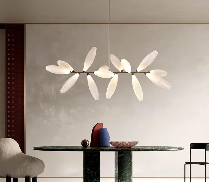 ANKUR AURELIUS MODERN LEAF DESIGN METAL AND GLASS BASED CHANDELIER