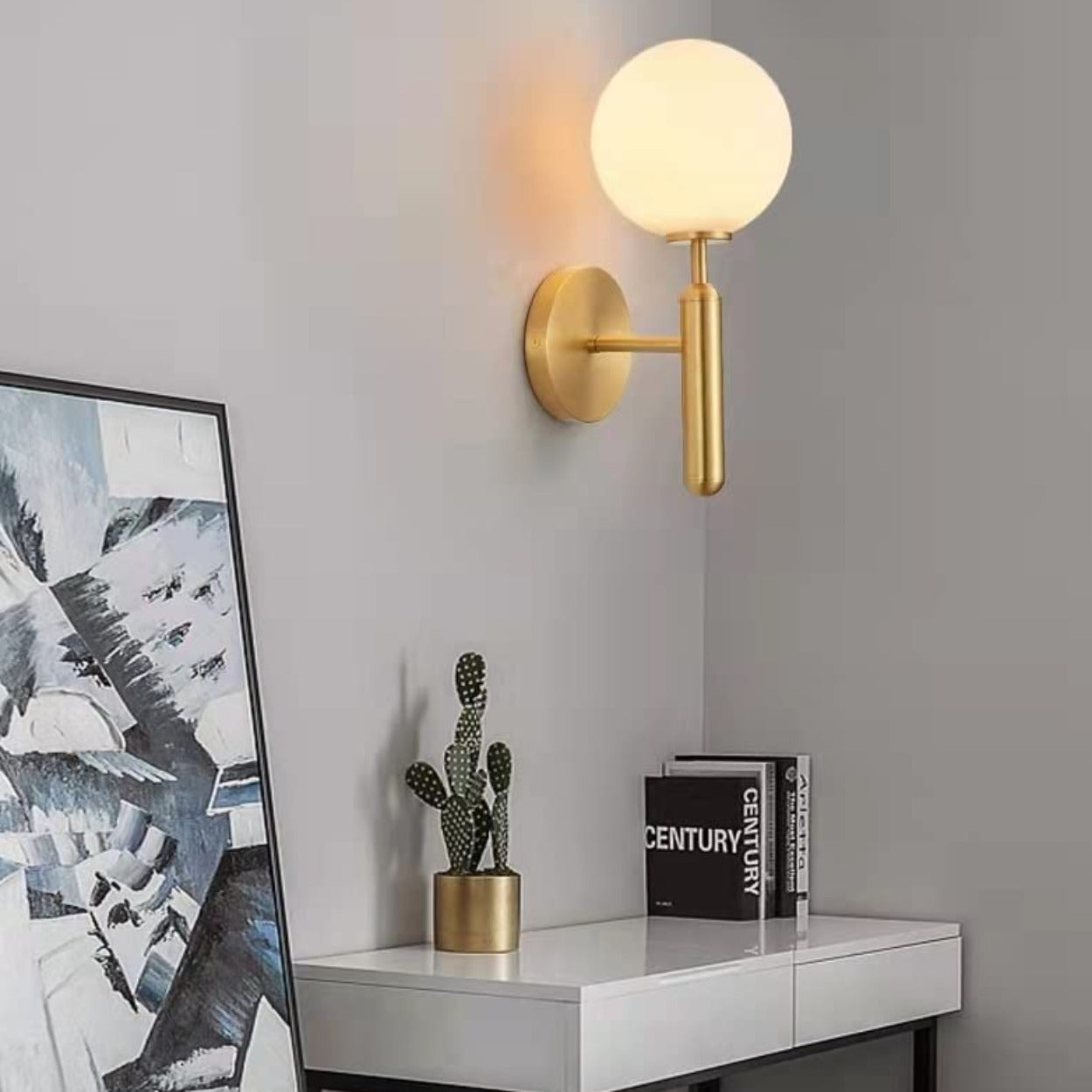 ANKUR GLOBO SIMPLE YET ELEGANT BRASS PLATED WALL LIGHT