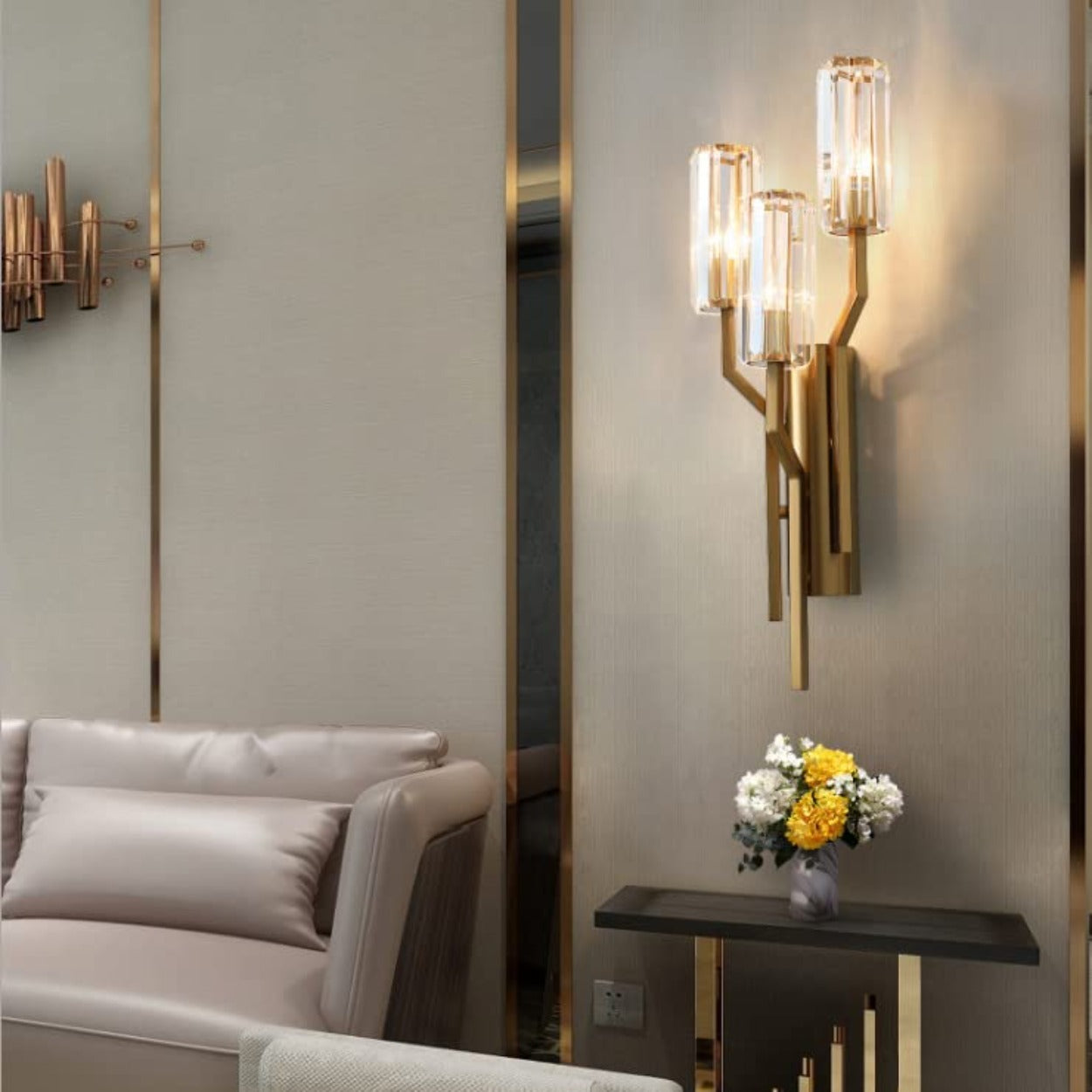 ANKUR CITRA 3 LIGHT LONG CONTEMPORARY WALL LIGHT