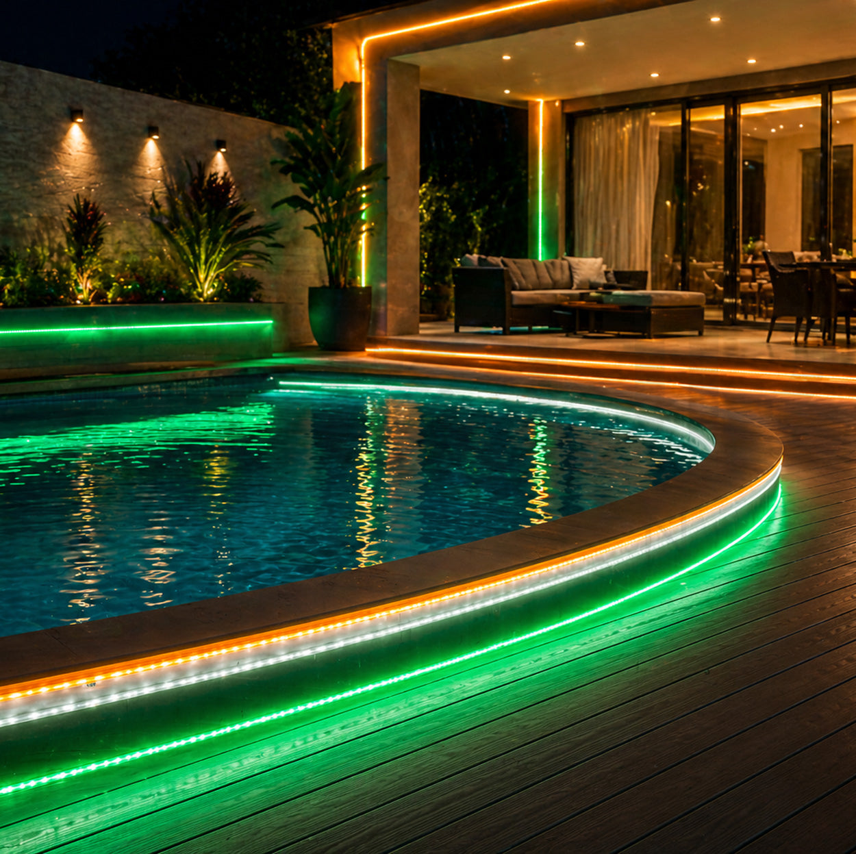 ANKUR IP65 WATERPROOF TRI-COLOUR LED STRIP LIGHT FOR INDOOR & OUTDOOR USE - 18 METER/6W