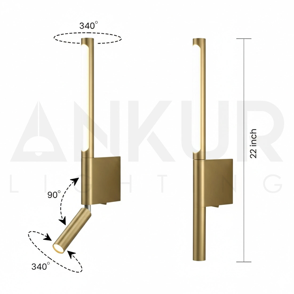 ANKUR ELVIS MODERN BEDSIDE LED WALL LIGHT