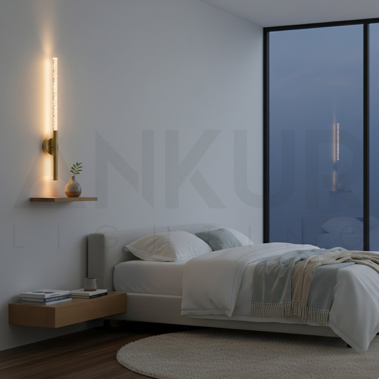 ANKUR FLUX 7W LONG GOLD FINISH LED WALL LIGHT